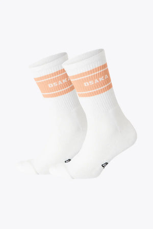 Osaka Colourway Socks Duo Pack White/Peach