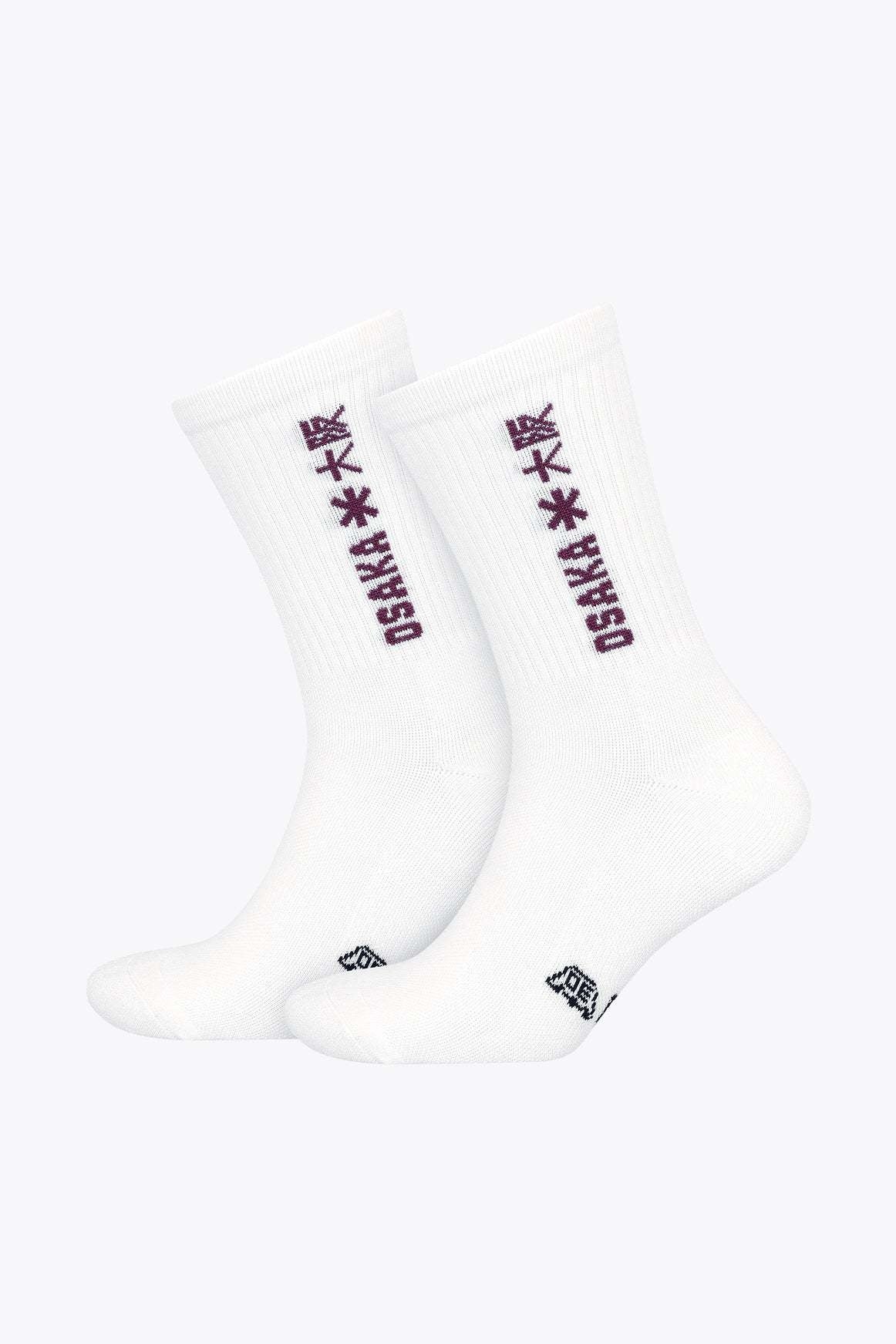 Osaka Duo Pack Sport Socks White / Bordeaux
