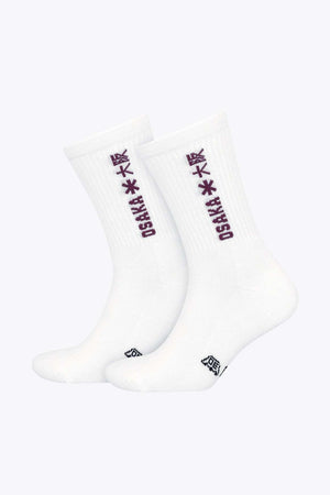 Osaka Duo Pack Sport Socks White / Bordeaux